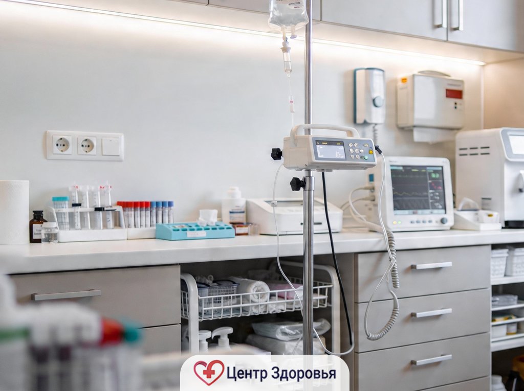 Оборудованный медицинский кабинет для проведения детоксикации